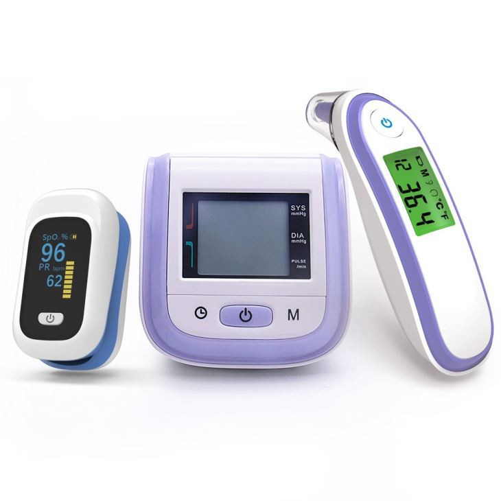 Blood Oxygen Monitor And Infrared Thermometer And Wrist Blood Pressure Monitor Family Package