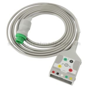 Kompatibilný s Mennen Medical ECG Trunk Cable, 5-zvodový, 13pinový -> AA 2pinový, AHA, použitie s 5-zvodovým kompatibilným zvodovým káblom HP