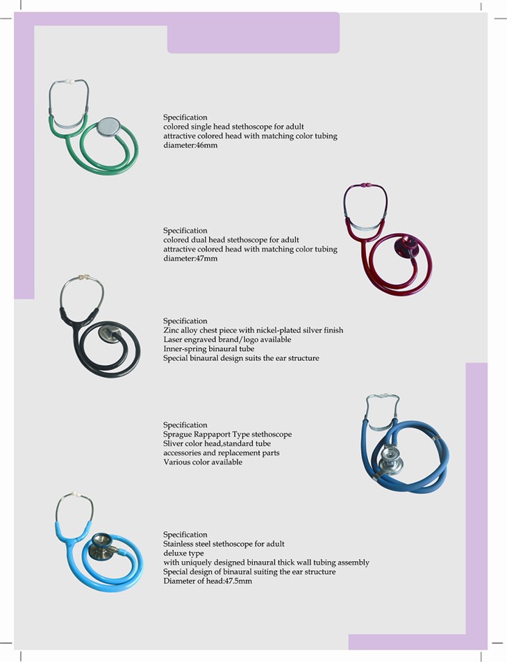Profesionálny stetoskop s jednou hlavou z anodizovaného hliníka s dvojitou hlavou a stetoskopom proti hlave